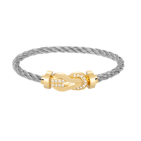 [Luxe jewelry]CHANCE LARGE 8 FIGURE BUCKLE HALF DIAMOND BRACELET GOLD