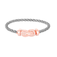 [Luxe jewelry]CHANCE LARGE 8 FIGURE BUCKLE HALF DIAMOND BRACELET ROSE GOLD