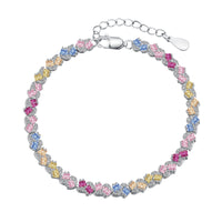 [Luxe jewelry]Ornate Colorful Flower Shape Party Bracelet