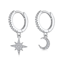 [Luxe jewelry]Star and Moon Asymmetric Earrings