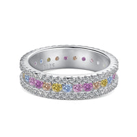[Luxe jewelry]Delicate Colorful Round Cut Daily Ring