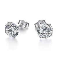 [Luxe jewelry]Stylish Shiny Round Center Stone Stud Earrings