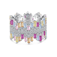 [Luxe jewelry]Luxurious Colorful Radiant Cut Daily Ring