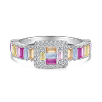 [Luxe jewelry]Exquisite Colorful Radiant Cut Party Ring