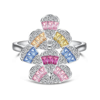 [Luxe jewelry]Sparkling Colorful Water Drop Shape Daily Ring