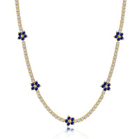 [Luxe jewelry]Luxurious Colorful Flower Tennis Necklace