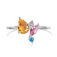 [Luxe jewelry]Radiant Colorful Multi Cut Daily Ring