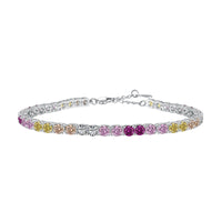 [Luxe jewelry]Radiant Colorful Round Cut Tennis Bracelet