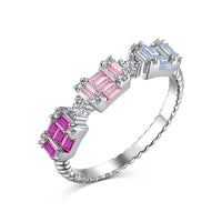 [Luxe jewelry]Unique Colorful Emerald Cut Party Ring