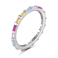 [Luxe jewelry]Exquisite Multicolored Emerald Cut Daily Ring