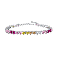 [Luxe jewelry]Luxurious Colorful Romantic Heart Shape Lover Bracelet