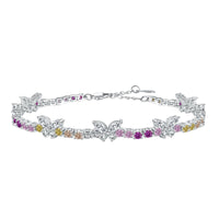 [Luxe jewelry]Ornate Colorful Butterfly Shape Round Cut Daily Bracelet