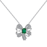 [Luxe jewelry]Luxurious Flower Shape Emerald Cut Necklace