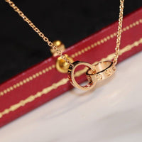 [Luxe jewelry]LOVE NECKLACE PINK GOLD AND SILVER