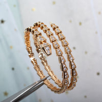 [Luxe jewelry]SERPENTI BRACELET PINK GOLD DIAMOND DOUBLE ROW