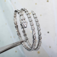 [Luxe jewelry]SERPENTI BRACELET SILVER DIAMOND DOUBLE ROW