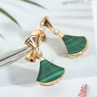 [Luxe jewelry]DREAM MALACHITE PINK GOLD EARRINGS