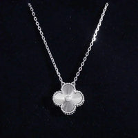 [Luxe jewelry]CLOVER  15MM DIAMOND LASER NECKLACE SILVER