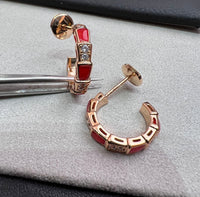 [Luxe jewelry]SERPENTI CARNELIAN PINK GOLD EARRINGS