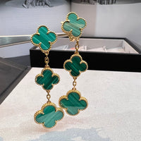 [Luxe jewelry]CLOVER MALACHITE 3 MOTIFS GOLD