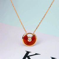 [Luxe jewelry]AMULETTE GOLD CARNELIAN ONYX NECKLACE