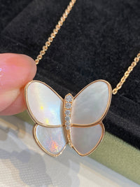 [Luxe jewelry]BUTTERFLY GOLD MOP DIAMOND NECKLACE