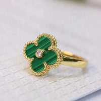 [Luxe jewelry]CLOVER MALACHITE RING GOLD DIAMOND