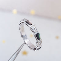 [Luxe jewelry]SERPENTI RING SILVER  DIAMOND BLACK MOP 3MM