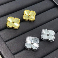 [Luxe jewelry]CLOVER MINI 9.5MM LASER EARRINGS