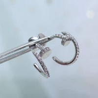 [Luxe jewelry]JUSTE EARRINGS 12.75MM SILVER DIAMOND