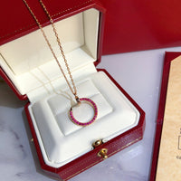 [Luxe jewelry]JUSTE NECKLACE GOLD RED DIAMONDS