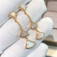 [Luxe jewelry]DREAM EARRINGS 3 MOTIFS DIAMOND MOP PINK GOLD