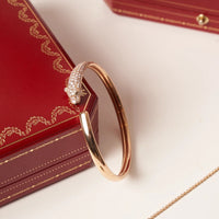 [Luxe jewelry]PANTHERE ROSE GOLD DIAMOND OPEN BRACELET
