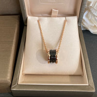 [Luxe jewelry]ZERO 1 BLACK CERAMIC PINK GOLD NECKLACE