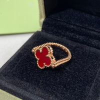 [Luxe jewelry]CLOVER RIVERSIBLE PINK GOLD RING