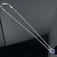[Luxe jewelry]CLOVER PIETERSITE SILVER LONG NECKLACE
