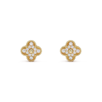 [Luxe jewelry]CLOVER MEDIUM 1 MOTIFS FUll DIAMOND EARRINGS