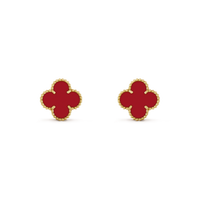 [Luxe jewelry]CLOVER MINI 9.5MM CARNELIAN EARRINGS