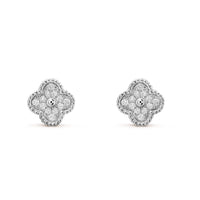 [Luxe jewelry]CLOVER MINI DIAMOND STUD EARRINGS