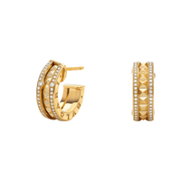 [Luxe jewelry]ZERO 1 ROCK GOLD EARRINGS WITH STUDDED SPIRAL AND PAVED DIAMONDS
