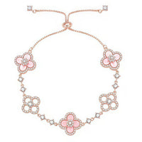 [Luxe jewelry]CLOVER 5 MOTIF PINK BLUE RED WHITE BRACELET