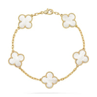 [Luxe jewelry]CLOVER  5 MOTIF WHITE MOP BRACELET
