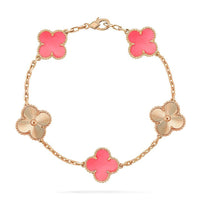 [Luxe jewelry]CLOVER BRACELET 5 MOTIF PINK AND PINK GOLD