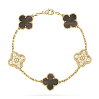 [Luxe jewelry]CLOVER 5 MOTIF GRAY MOP DIAMOND BRACELET