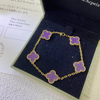 [Luxe jewelry]CLOVER  5 MOTIFS  PURPLE VIOLET BRACELET
