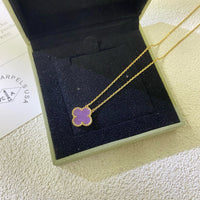 [Luxe jewelry]CLOVER 15MM  PURPLE VIOLET NECKLACE