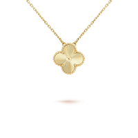 [Luxe jewelry]CLOVER 15MM LASER NECKLACE