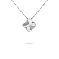 [Luxe jewelry]CLOVER 15MM LASER NECKLACE SILVER
