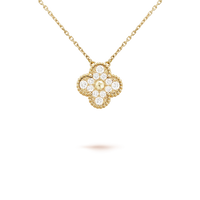 [Luxe jewelry]CLOVER 15MM DIAMOND SINGLE FLOWER NECKLACE