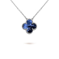 [Luxe jewelry]CLOVER 15MM PIETERSITE NECKLACE SILVER